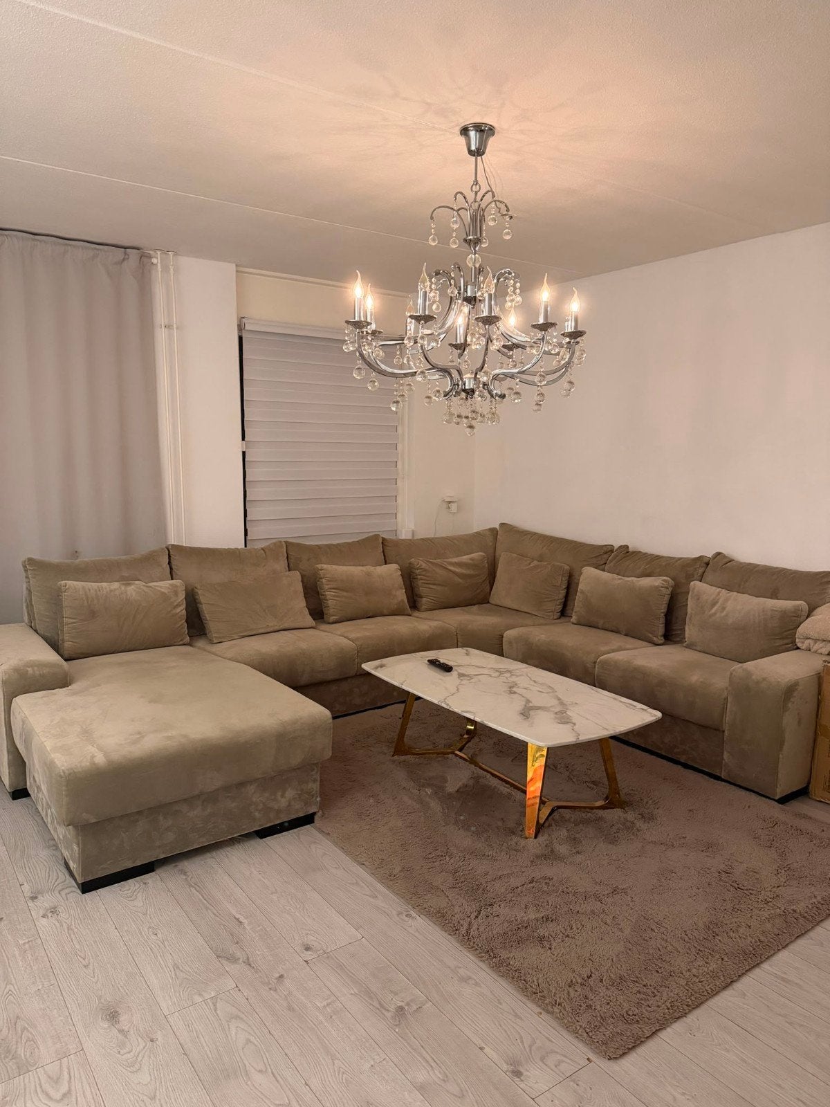 Ruime hoekbank met chaise longue, Ophalen, Hoekbank, 300 cm of meer, Zo goed als nieuw