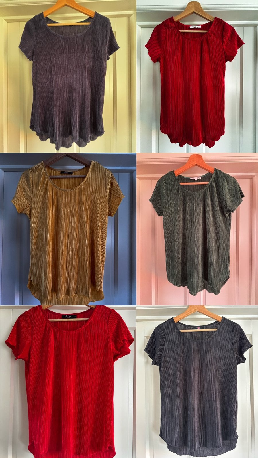 > Plissé tops, Enjoy!, Kleding | Dames, Ophalen of Verzenden, Zo goed als nieuw, Korte mouw, Maat 36 (S)