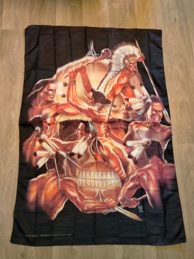Indiaan skull western Native Spirit 1995 vintage vlag rare, Ophalen of Verzenden, Zo goed als nieuw