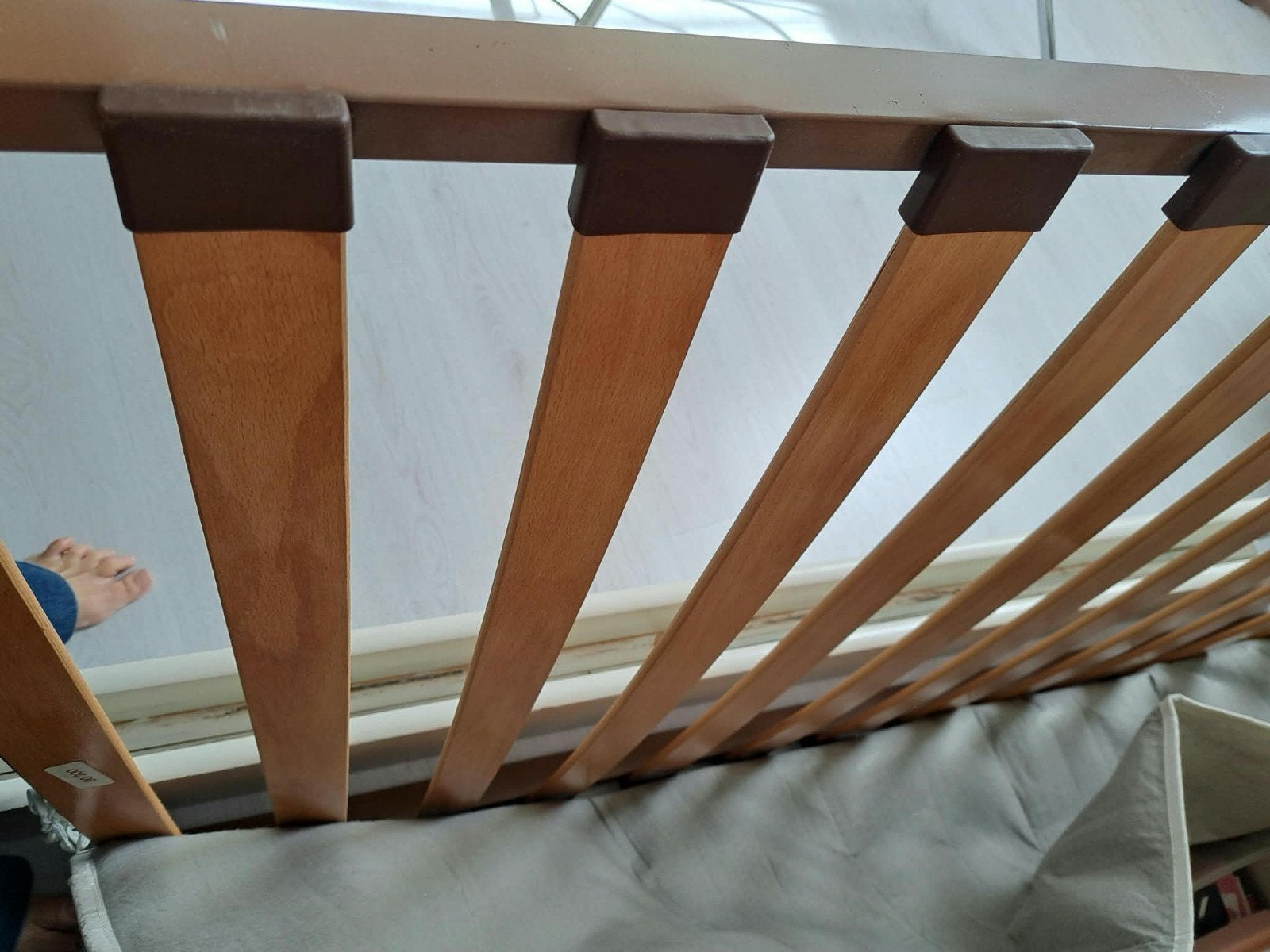 1 persoonsbed hout exclusief matras, Huis en Inrichting, Slaapkamer | Bedden, Ophalen, Gebruikt, 90 cm, Eenpersoons