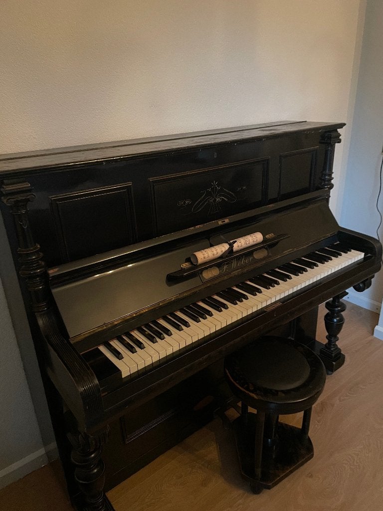 Antieke F. Weber Piano - Zwart, Gebruikt, Ophalen, Gebruikt, Zwart, Piano
