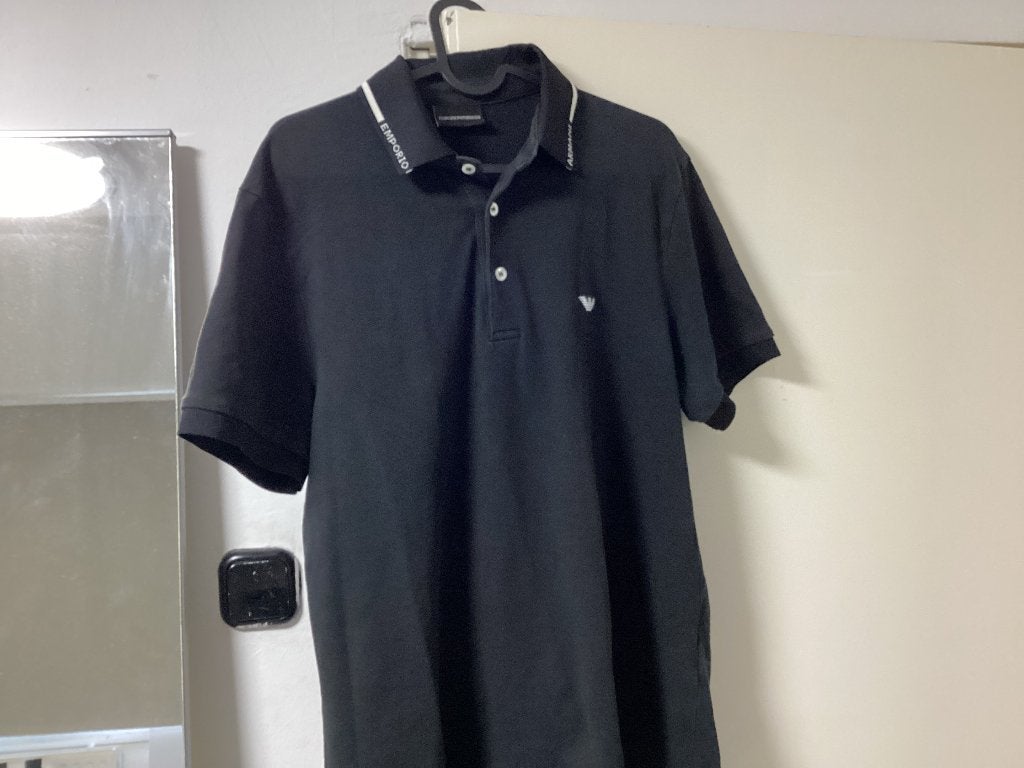 Emporio Armani zwarte polo – maat XL, Kleding | Heren, Polo's, Ophalen of Verzenden, Zo goed als nieuw, Maat 56/58 (XL), Zwart