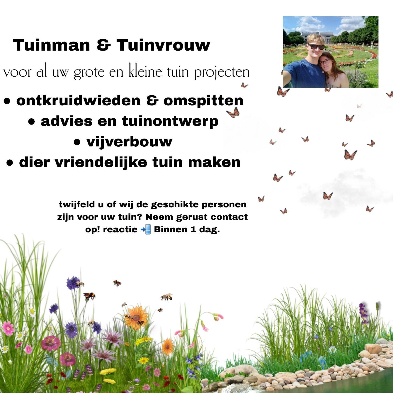 tuinman & vrouw aangeboden, Ophalen, Volle zon