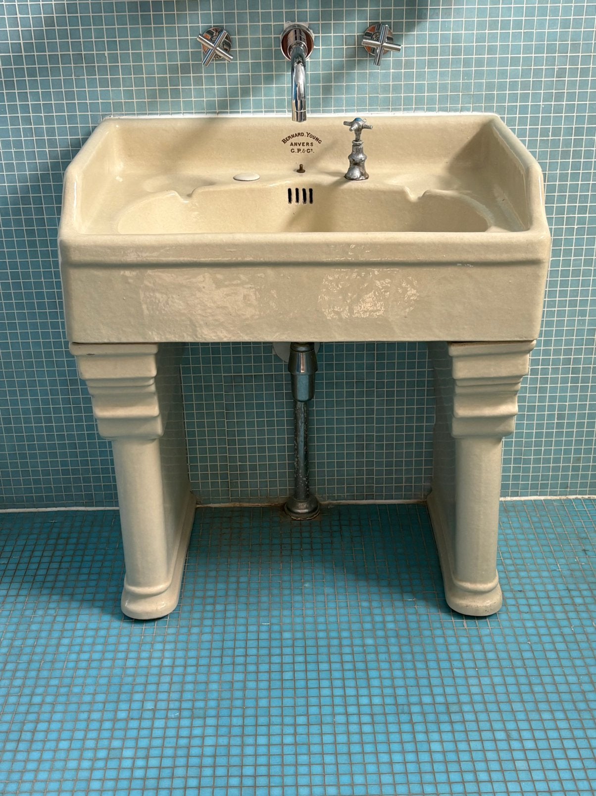 Unieke antieke art deco wasbak, Ophalen, Gebruikt, 50 tot 100 cm, Minder dan 100 cm