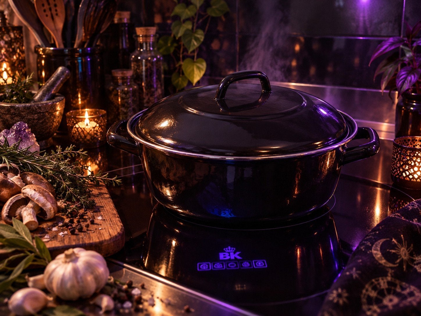 Grote BK braadpan 30 cm met deksel – ca. 7 liter, Gebruikt, Braadpan, BK, Ophalen of Verzenden