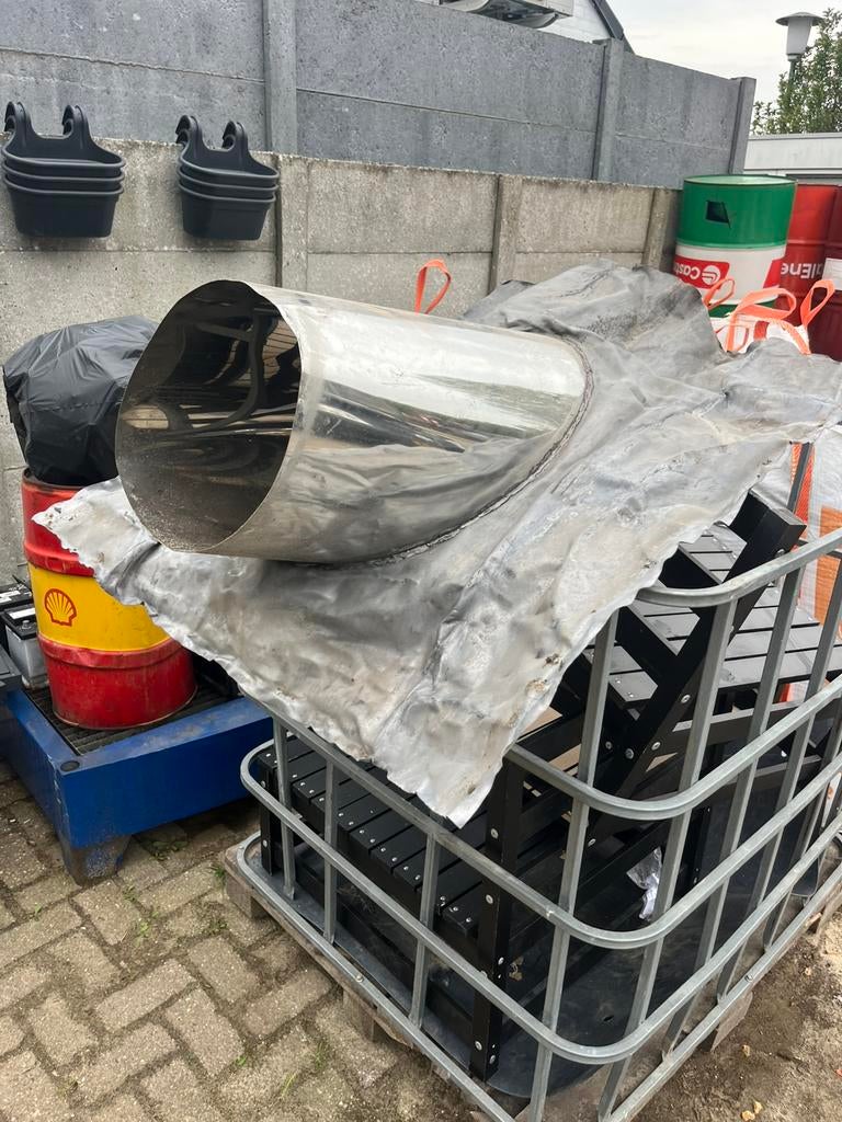 Dakdoorvoer rvs met lood, Doe-het-zelf en Verbouw, Buizen en Afvoer, Afvoer, Ophalen of Verzenden, Zo goed als nieuw, Rvs