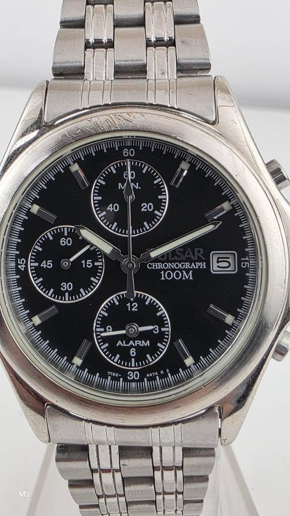 Pulsar chronograaf herenhorloge                         H107, Overige merken, Staal, Gebruikt, Staal
