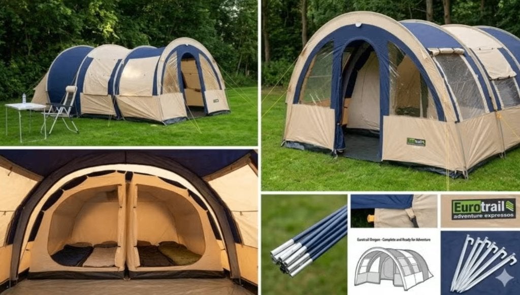 Tent voor 4 - 6 personen, Caravans en Kamperen, Tenten, Ophalen, Zo goed als nieuw, Tot en met 6