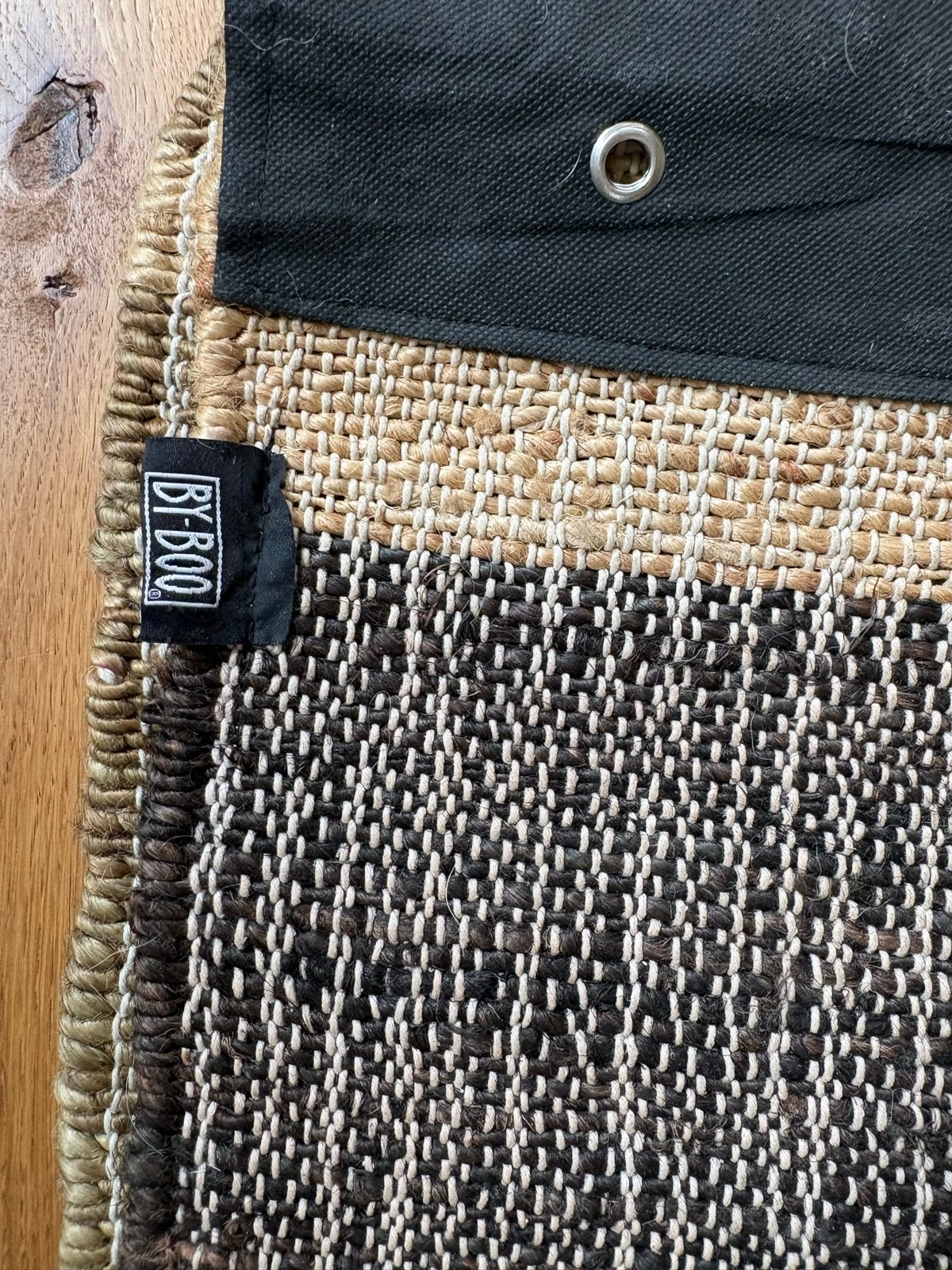 By-Boo Vloerkleed Jute/Katoen - Beige/Zwart/Grijs, 100 tot 150 cm, Beige, Ophalen of Verzenden, Zo goed als nieuw