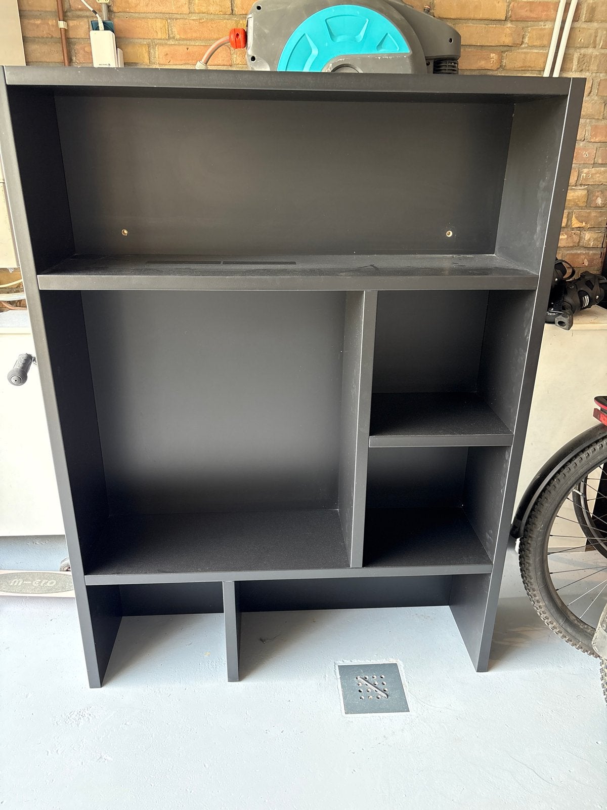 Zwarte Vakkenkast / Boekenkast van 3cm dik MDF, Ophalen, Gebruikt, 100 tot 150 cm, 100 tot 150 cm