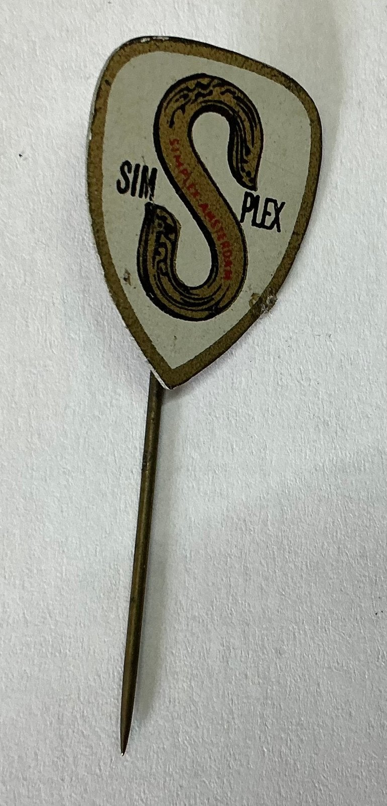 Oud speldje SIMPLEX rijwielmerk, Ophalen of Verzenden, Gebruikt, Merk, Speldje of Pin