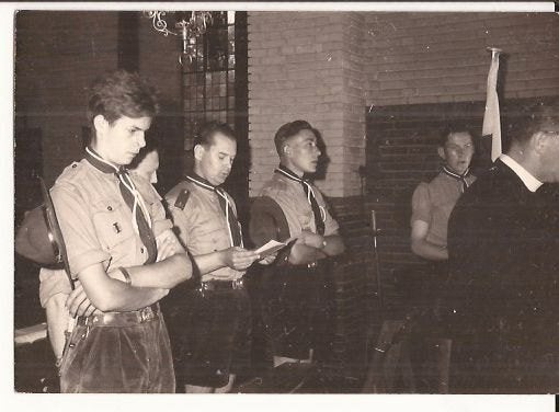 Den Bosch SCOUTING afm  12.7 x  8.8  cm F WIJFFELS foto1455, Verzenden, 1940 tot 1960, Ongelopen, Sport en Spel
