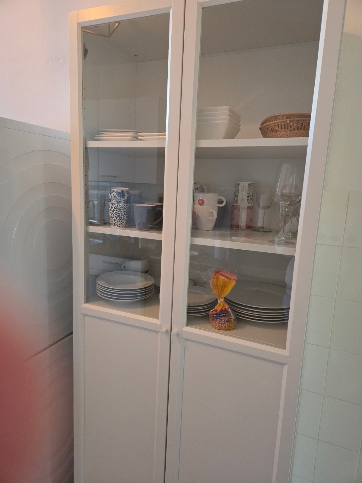 IKEA BILLY / OXBERG Boekenkast met paneel-/vitrinedeuren, Ophalen, Met deur(en), 200 cm of meer, Modern, Functioneel