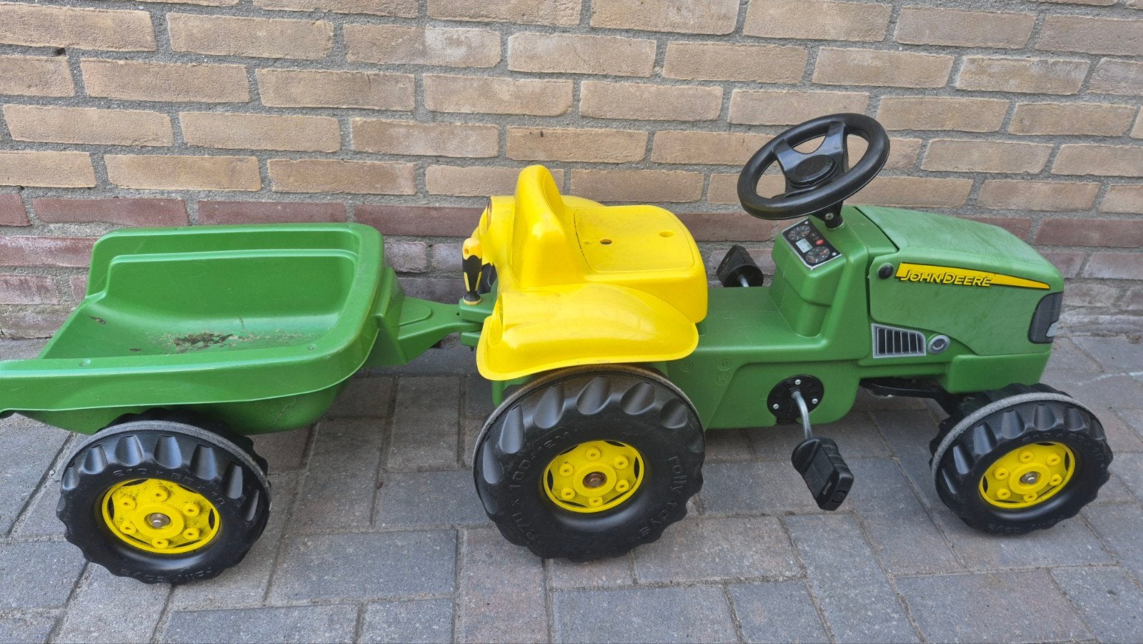 Leuke John Jeere traptrekker/traptractor van Rolly Toys, Ophalen, Gebruikt, Overige merken, Met kar of aanhanger