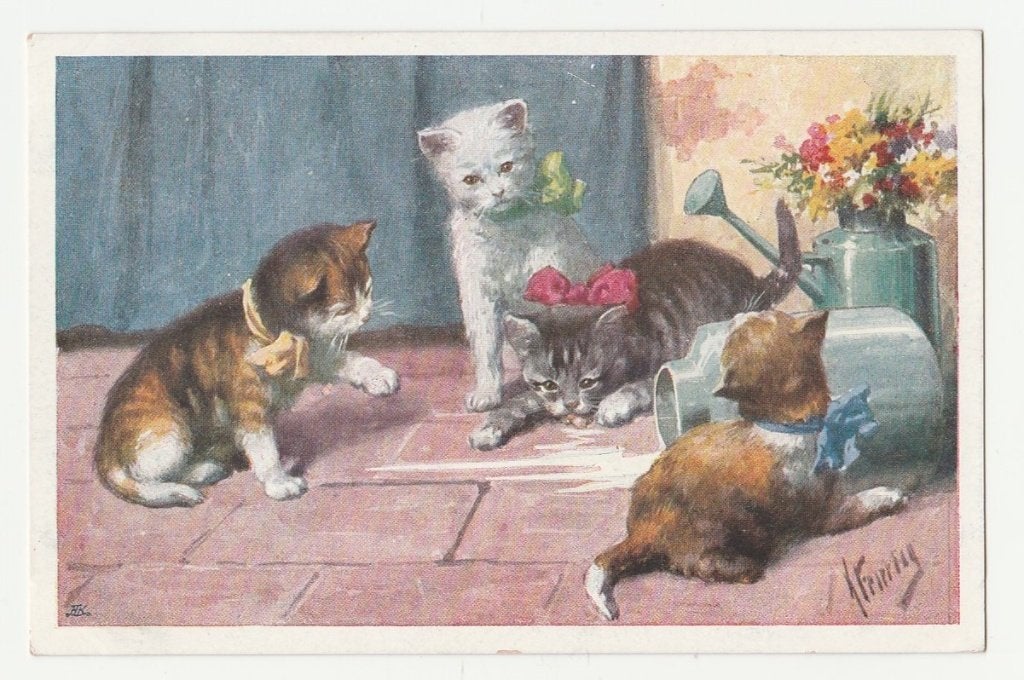 Feiertag.  Poezen.  Cats., Verzenden, Voor 1920, Ongelopen, Overige thema's