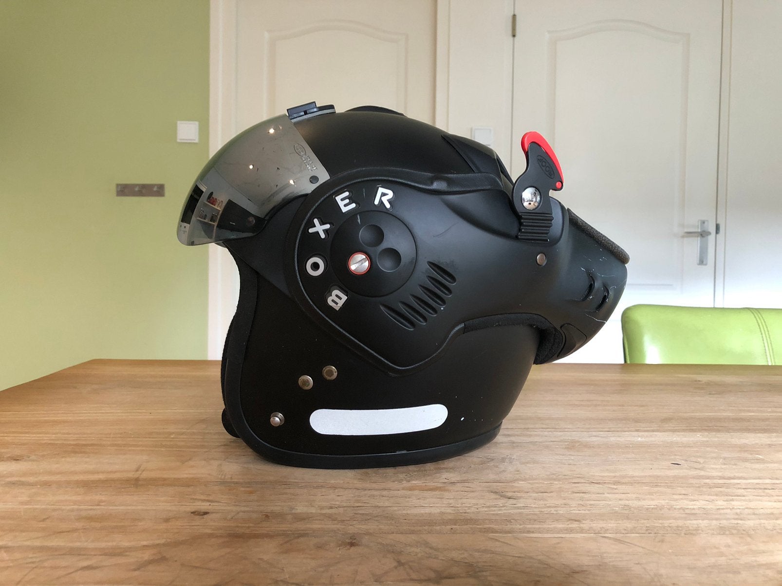 Roof Boxer - S - Spiegelvizier, Motoren, Kleding | Motorhelmen, Ophalen of Verzenden, Tweedehands, Systeemhelm, Overige merken