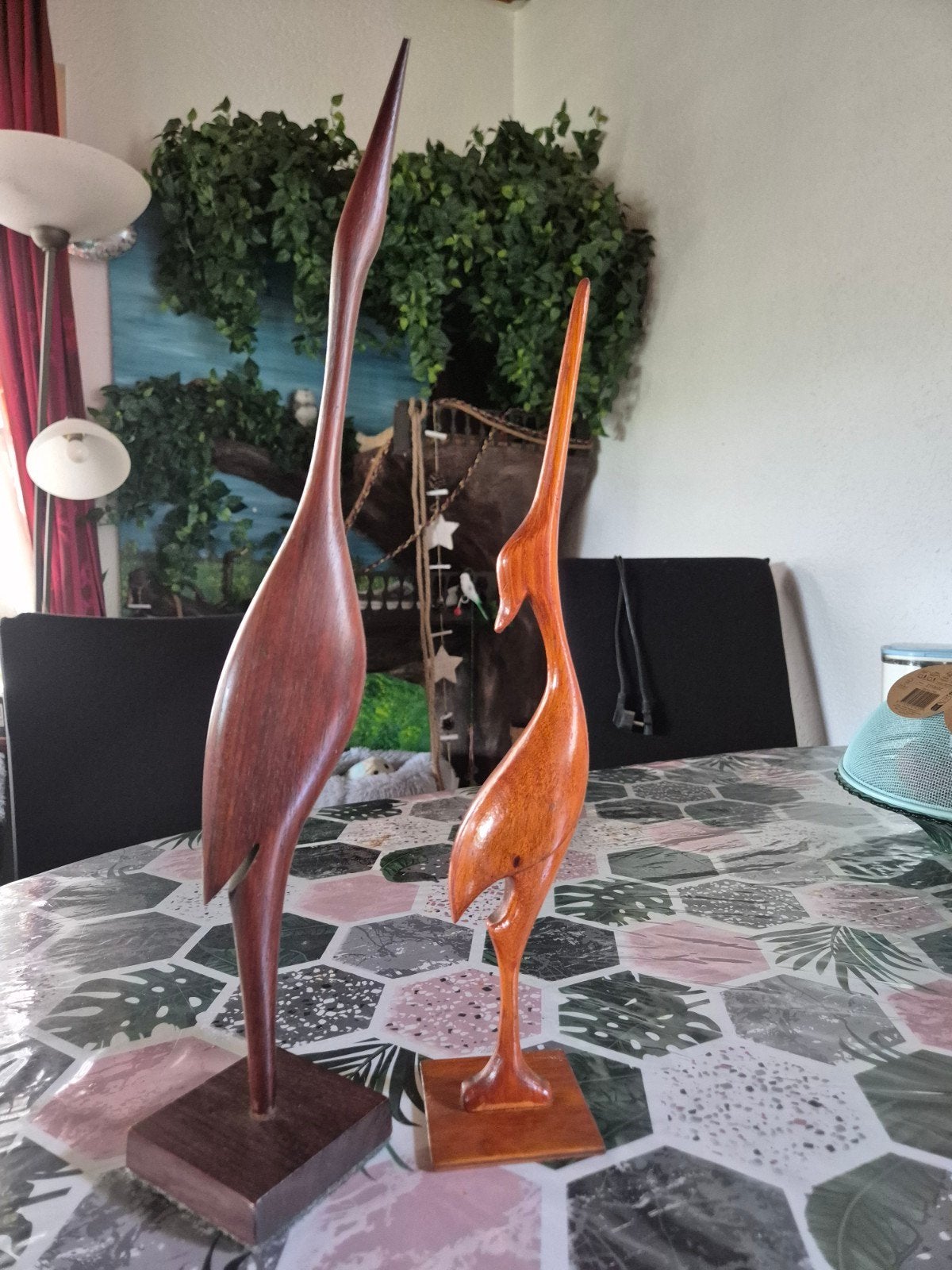 Vintage houten kraanvogels reigers Mid-Century, Ophalen of Verzenden