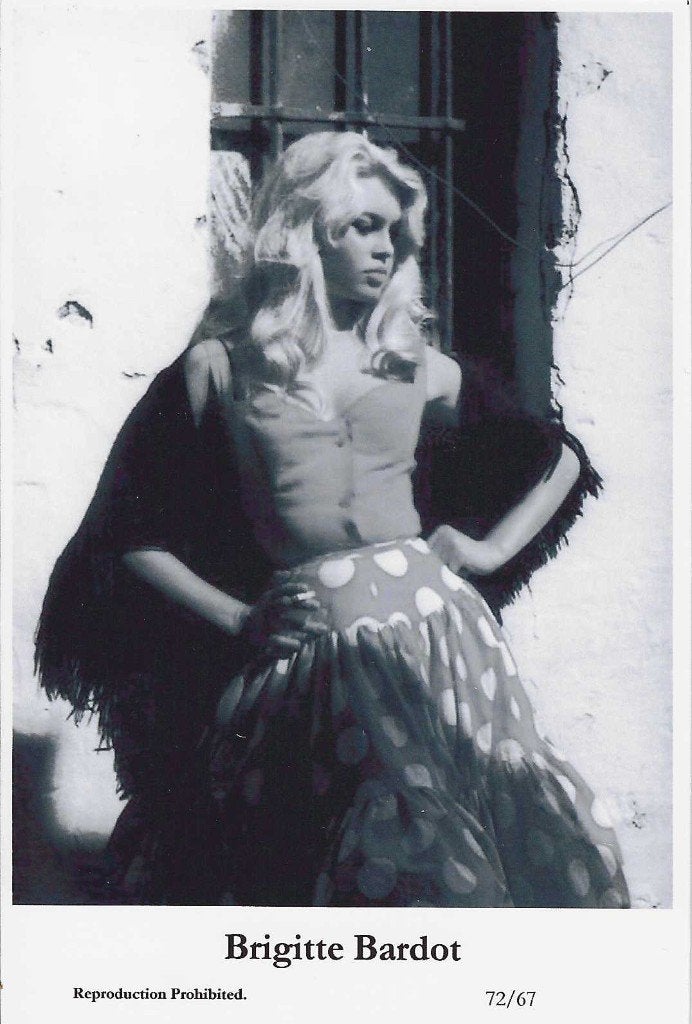 Filmsterren ansichtkaart Brigitte Bardot 1958, Verzenden, 1940 tot 1960, Ongelopen, Sterren en Beroemdheden