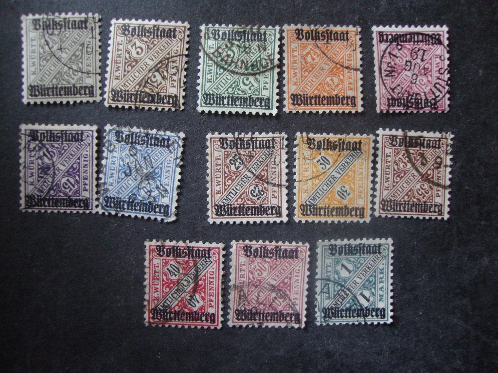 Wurttemberg serie 258-270 gestempeld,( koopje ), Postzegels en Munten, Ophalen of Verzenden, Duitse Keizerrijk, Gestempeld