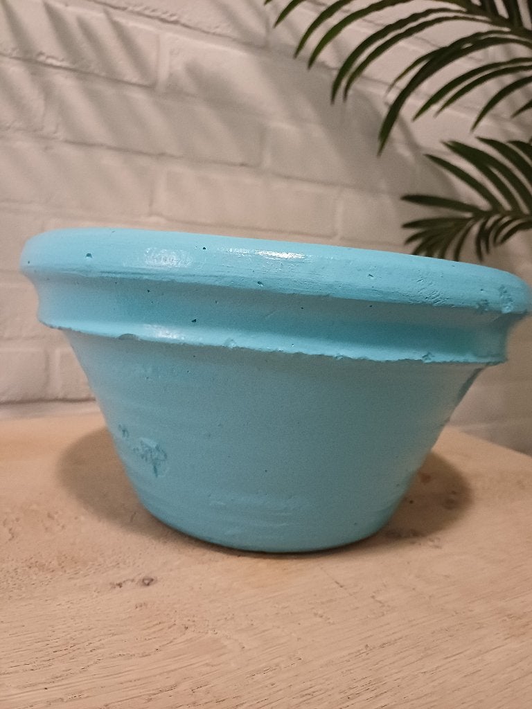 Turquoise bloempot, diameter 26 cm, Rond, Minder dan 40 cm, Ophalen, 25 tot 40 cm