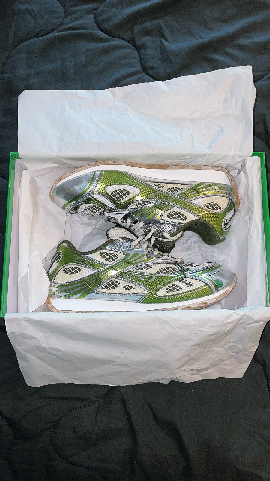 Bottega Veneta Orbit Sneakers Groen/Zilver, Kleding | Dames, Verzenden, Nieuw, Groen, Sneakers of Gympen