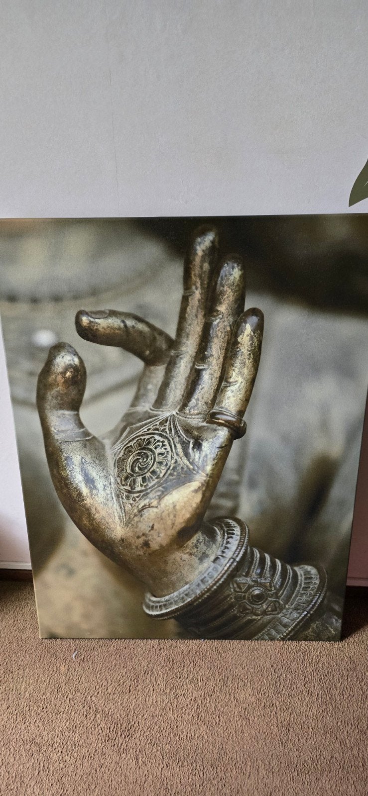 Canvas schilderij met Boeddha hand, Ophalen, Overig onderwerp, Op houten frame, Print