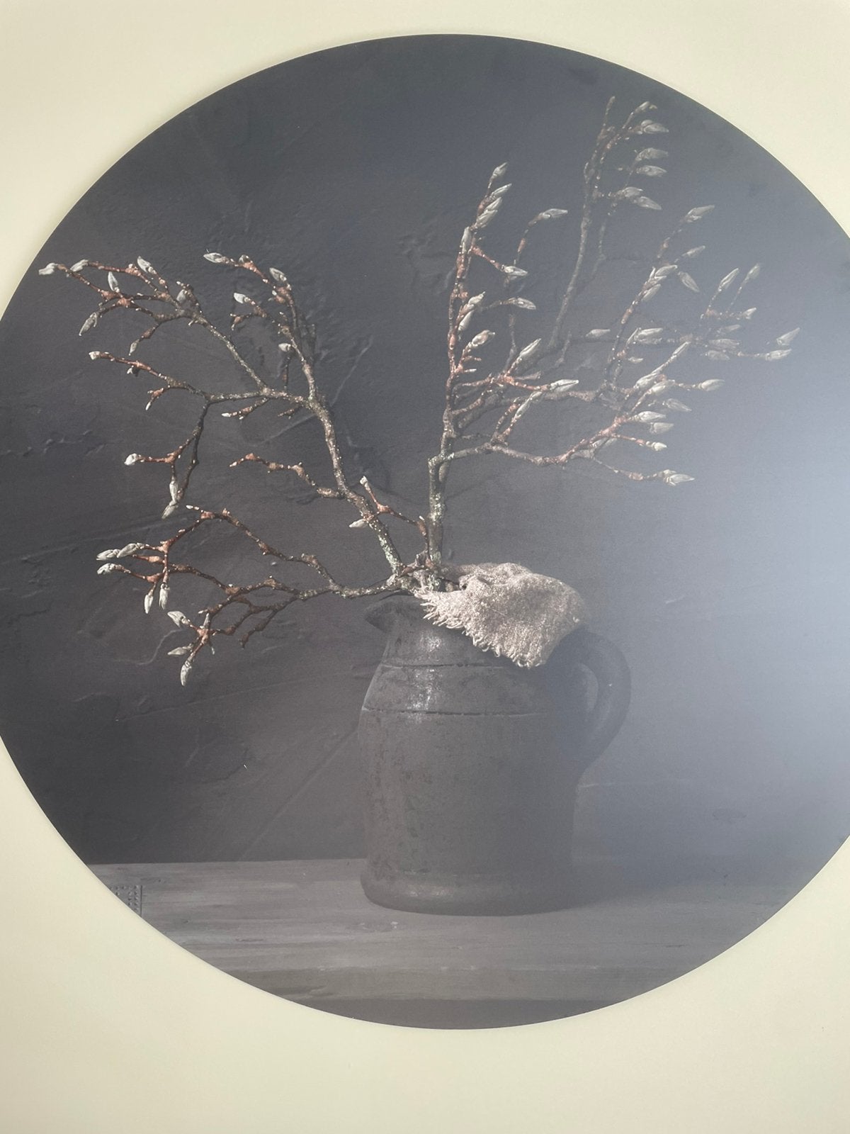 Rond schilderij op aluminium, Antiek en Kunst, Ophalen