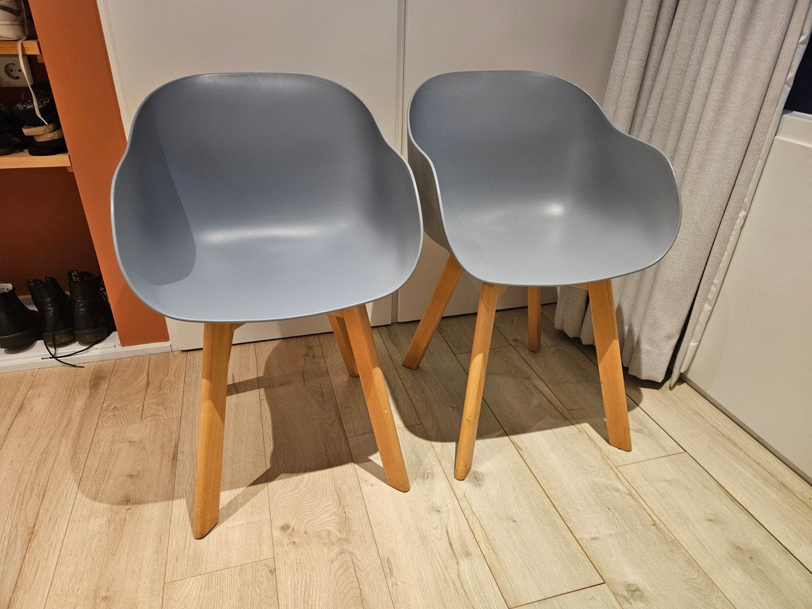 Set van 2 grijze kuipstoelen - Kwantum New York, Ophalen, Kunststof, Twee, Scandinavisch