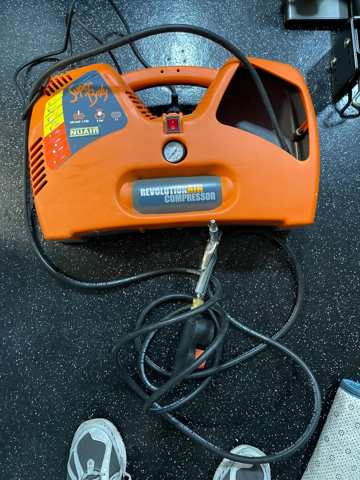 Nuair Super Boxy compressor 8 bar, Doe-het-zelf en Verbouw, Minder dan 25 liter, Ophalen, Gebruikt, Minder dan 200 liter/min