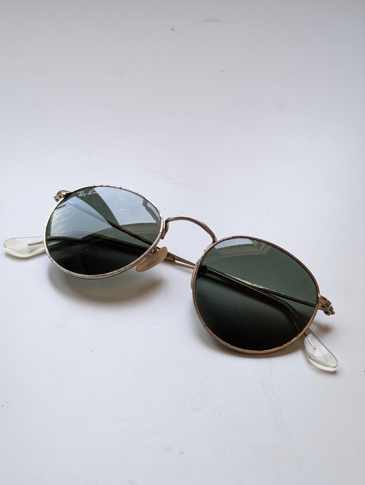 Vintage Ray-Ban 47021 Zonnebril - Goudkleurig Montuur, Gebruikt, Zonnebril, Overige kleuren, Ophalen of Verzenden