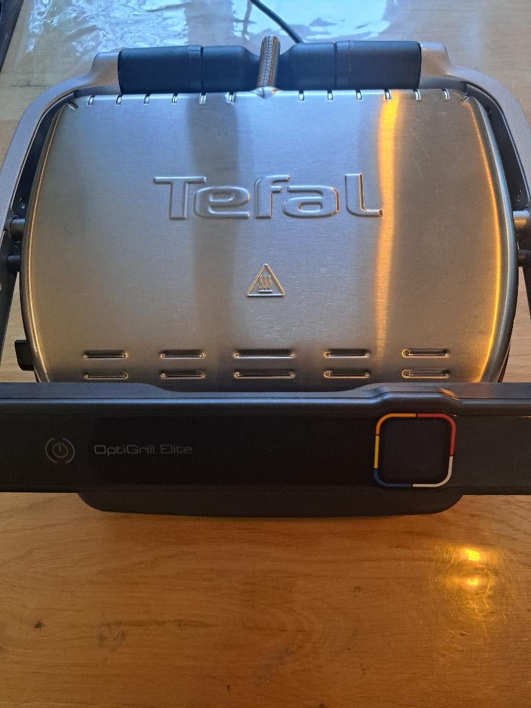 Tefal OptiGrill Elite GC750D | ZGAN | Garantie tot 10-2026, Witgoed en Apparatuur, Contactgrills, Ophalen of Verzenden, Uitneembare platen