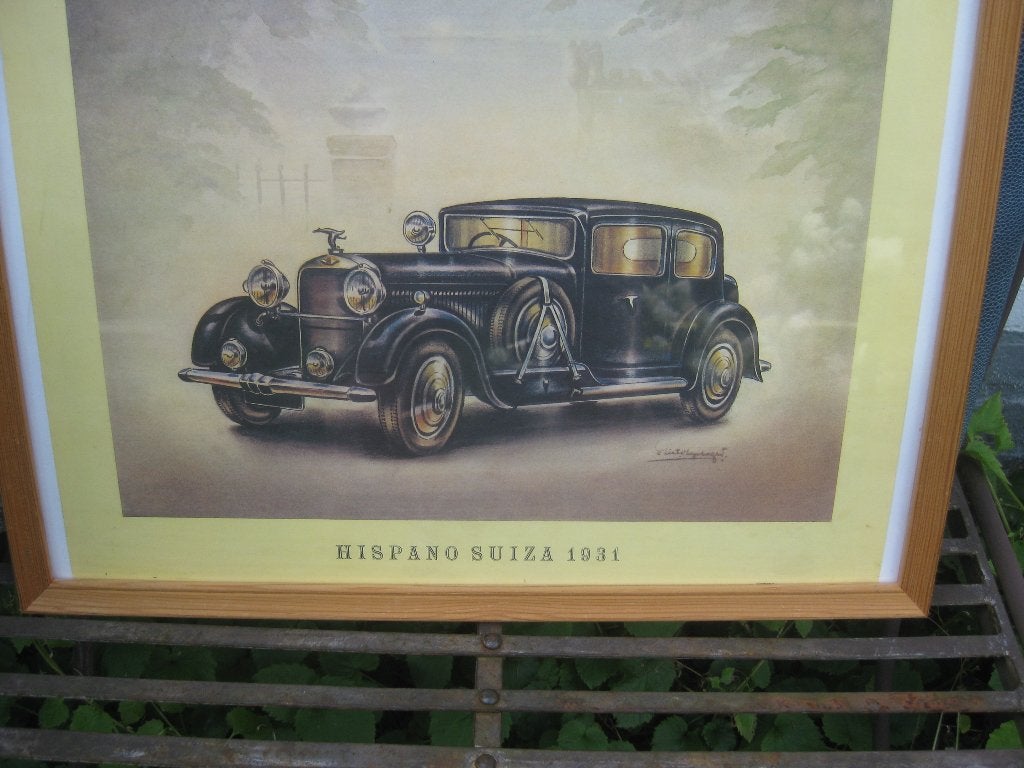 Hispano Suiza 1931 Klassieke Auto Prent, Gebruikt, Ophalen of Verzenden, Voor 1940, Prent