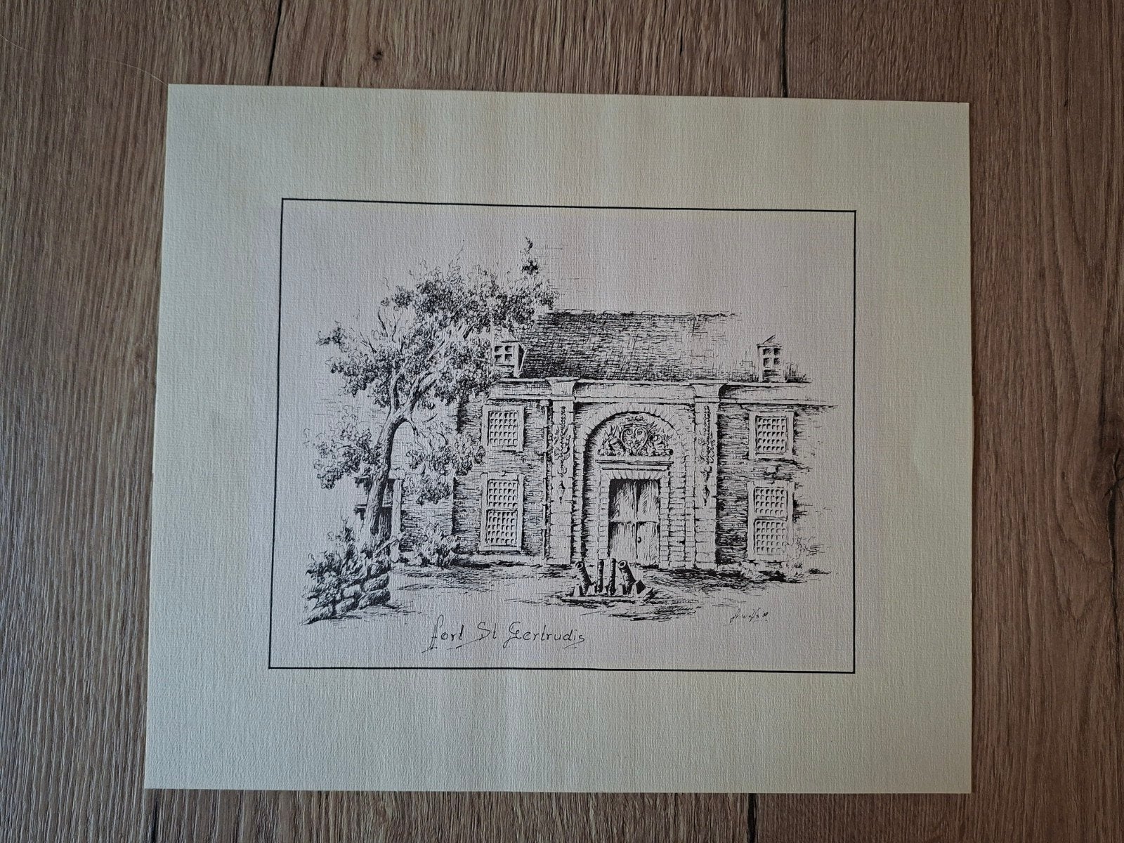 Afbeelding Fort St Gertrudis, Ophalen of Verzenden, Gesigneerd