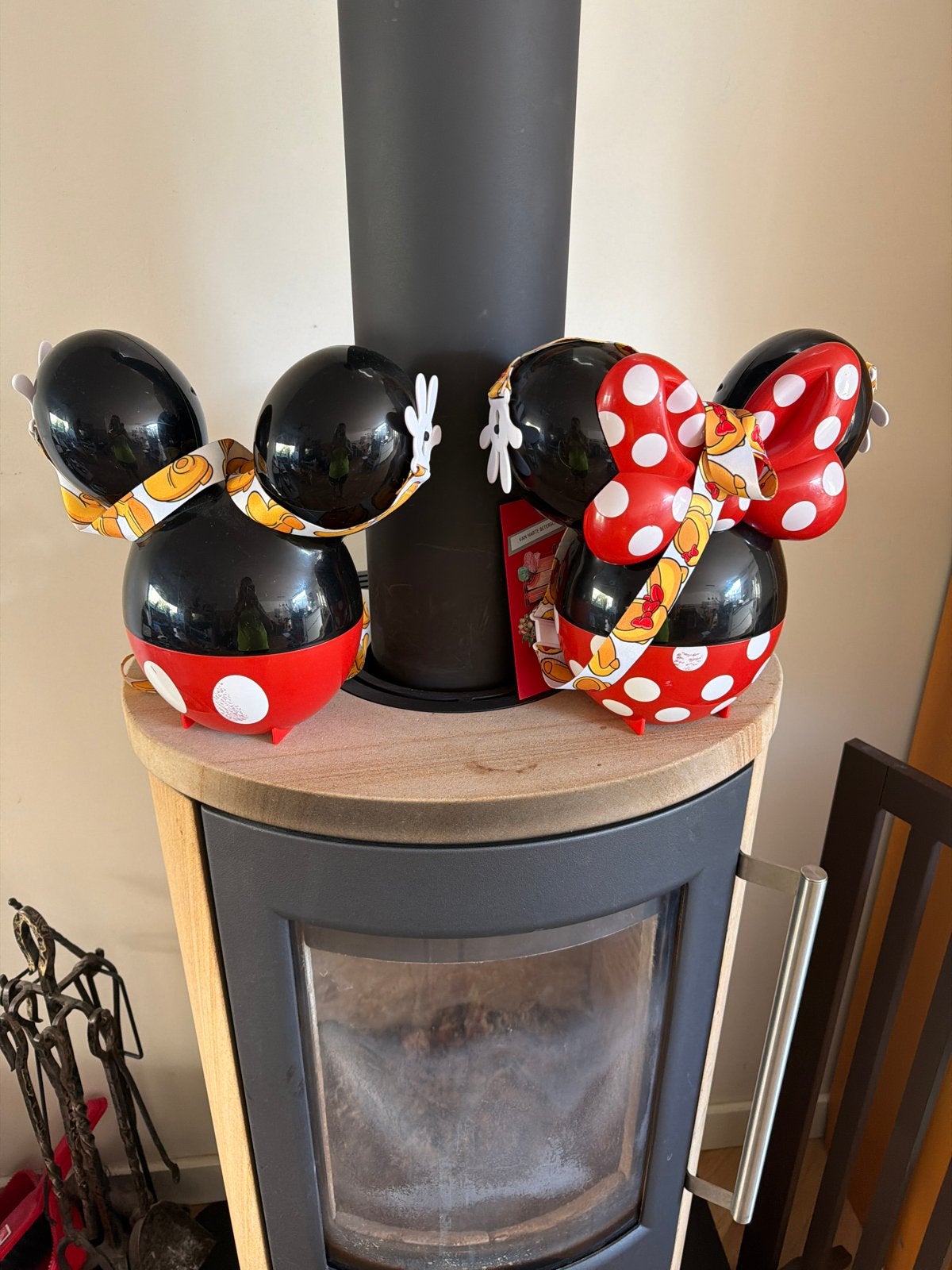 Mickey en Minnie Mouse popcorn houders, Verzamelen, Disney, Ophalen of Verzenden, Mickey Mouse, Gebruikt, Overige typen
