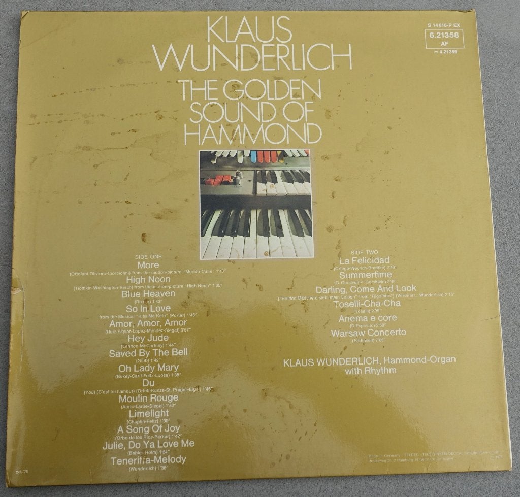 Klaus Wunderlich - The Golden Sound of Hammond LP, Ophalen of Verzenden, 12 inch, Inclusief binnenhoes, 1970 - 1979