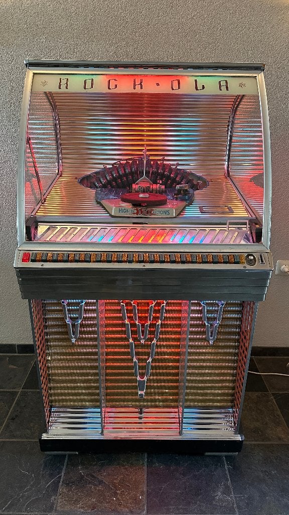 Rock-Ola 1454 “IJspegeltje” jukebox uit 1956, 120 selecties, Ophalen, Gebruikt, 1950 tot 1960, Rock Ola