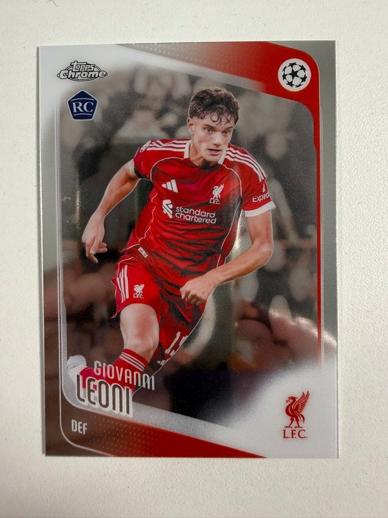 73 Giovanni Leoni RC Topps Chrome 2025-26, Ophalen of Verzenden, Nieuw, Buitenlandse clubs, Poster, Plaatje of Sticker
