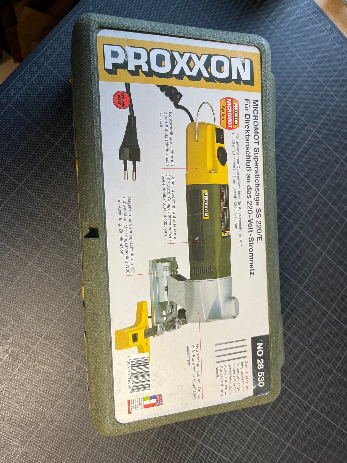 PROXXON MICRO-MOT Decoupeerzaag SS 220/E in koffer, Minder dan 30 mm, Decoupeerzaag, Ophalen of Verzenden, Zo goed als nieuw