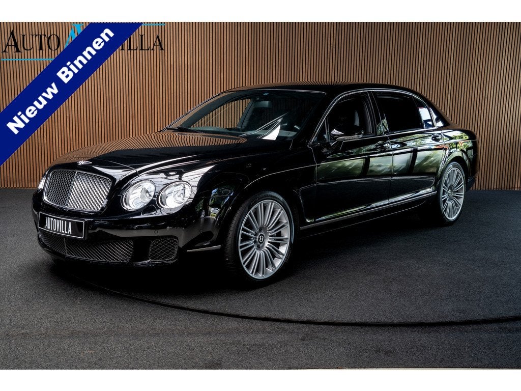 Bentley Continental Flying Spur 6.0 W12 Speed Leer Navi Naim, Automaat, Zwart, 12 cilinders, 4 stoelen