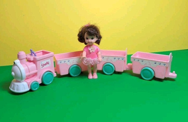 Vintage Mattel Shelly Barbie Trein met popje & wagons (1997), Verzenden, Zo goed als nieuw, Fashion Doll