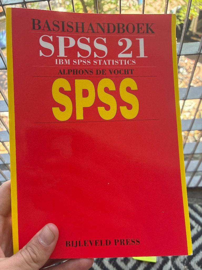 Basishandboek SPSS 21, Boeken, Schoolboeken, VWO, Alphons de vocht, Ophalen of Verzenden, Zo goed als nieuw
