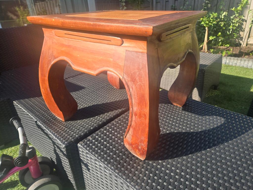 Antieke Opium Tafel - Massief Houten Bijzettafel, Antiek en Kunst, Ophalen of Verzenden
