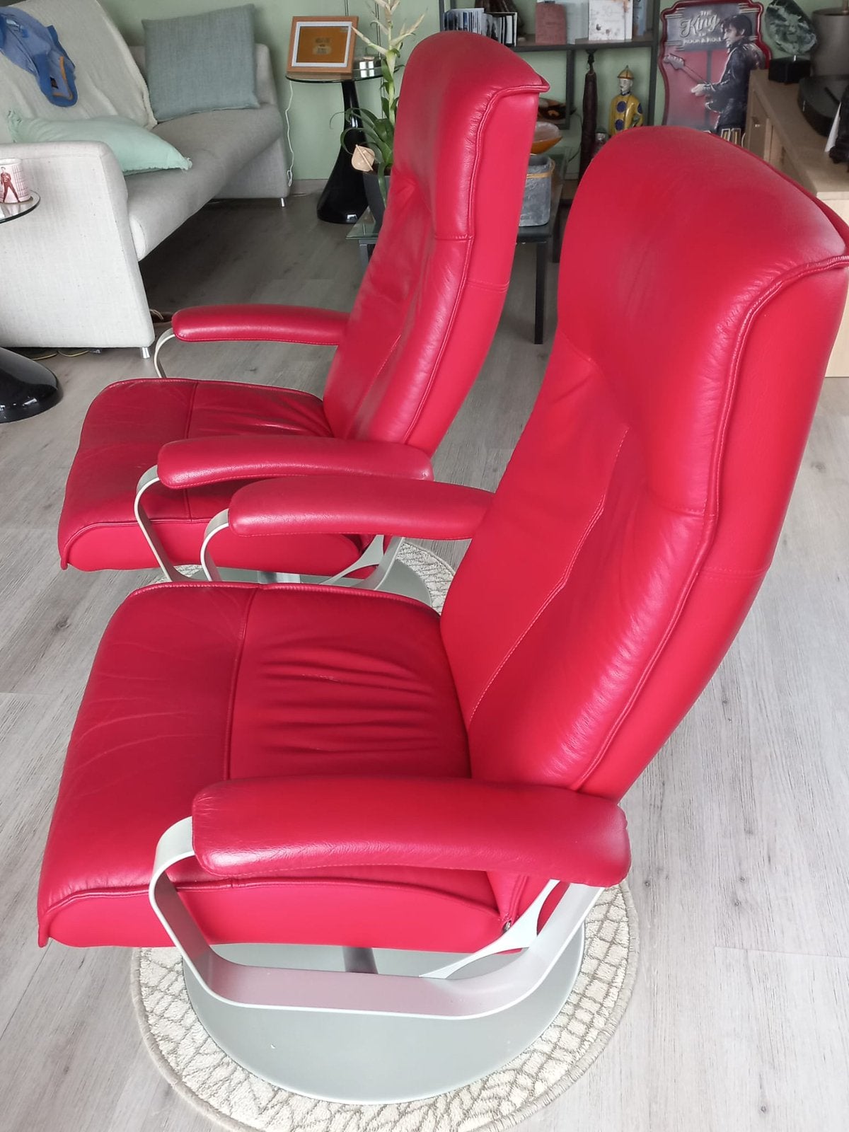 Twee fauteuils, Ophalen, Zo goed als nieuw, 50 tot 75 cm, Leer