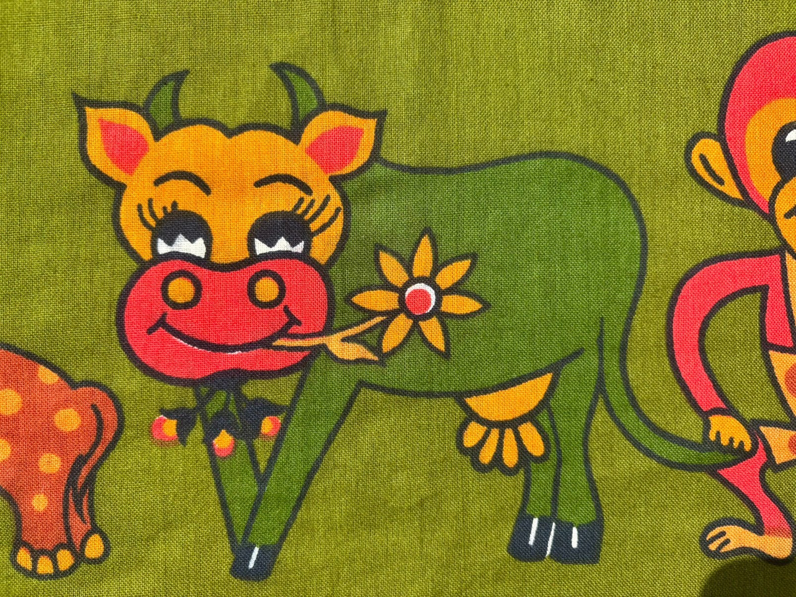 Vintage kinderstofje (aap, olifant, koe, poes, etc), 120 cm of meer, Nieuw, Ophalen of Verzenden, Katoen