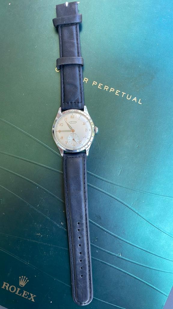 Union Ancre vintage horloge, Ophalen of Verzenden, Staal, Overige merken, 1960 of later