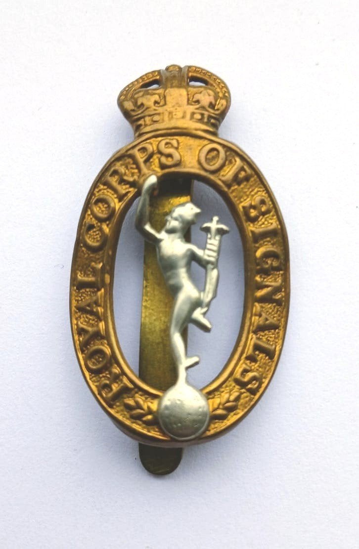 Royal Signals Cap Badge Wo2, Verzamelen, Ophalen of Verzenden, Engeland, Embleem of Badge