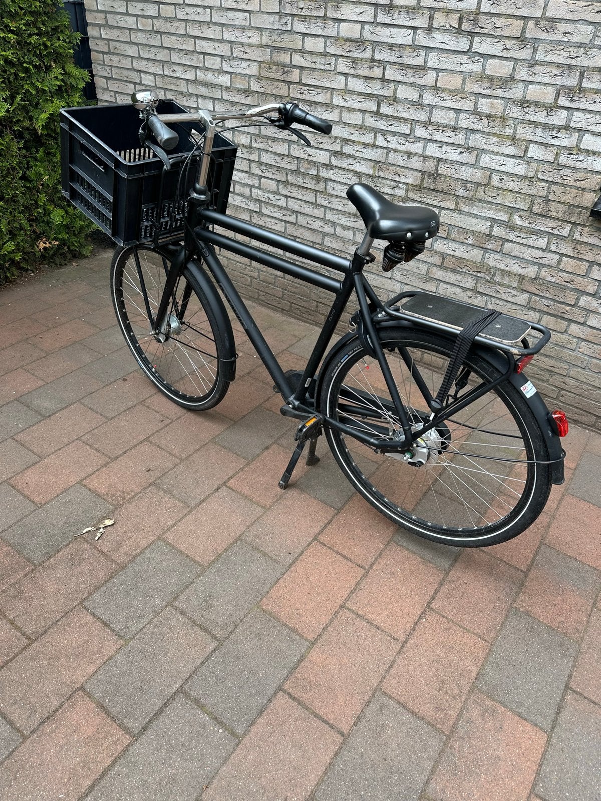 Batavus Zwarte transportfiets met krat - Zo goed als nieuw, Ophalen, Terugtraprem, Versnellingen, Batavus