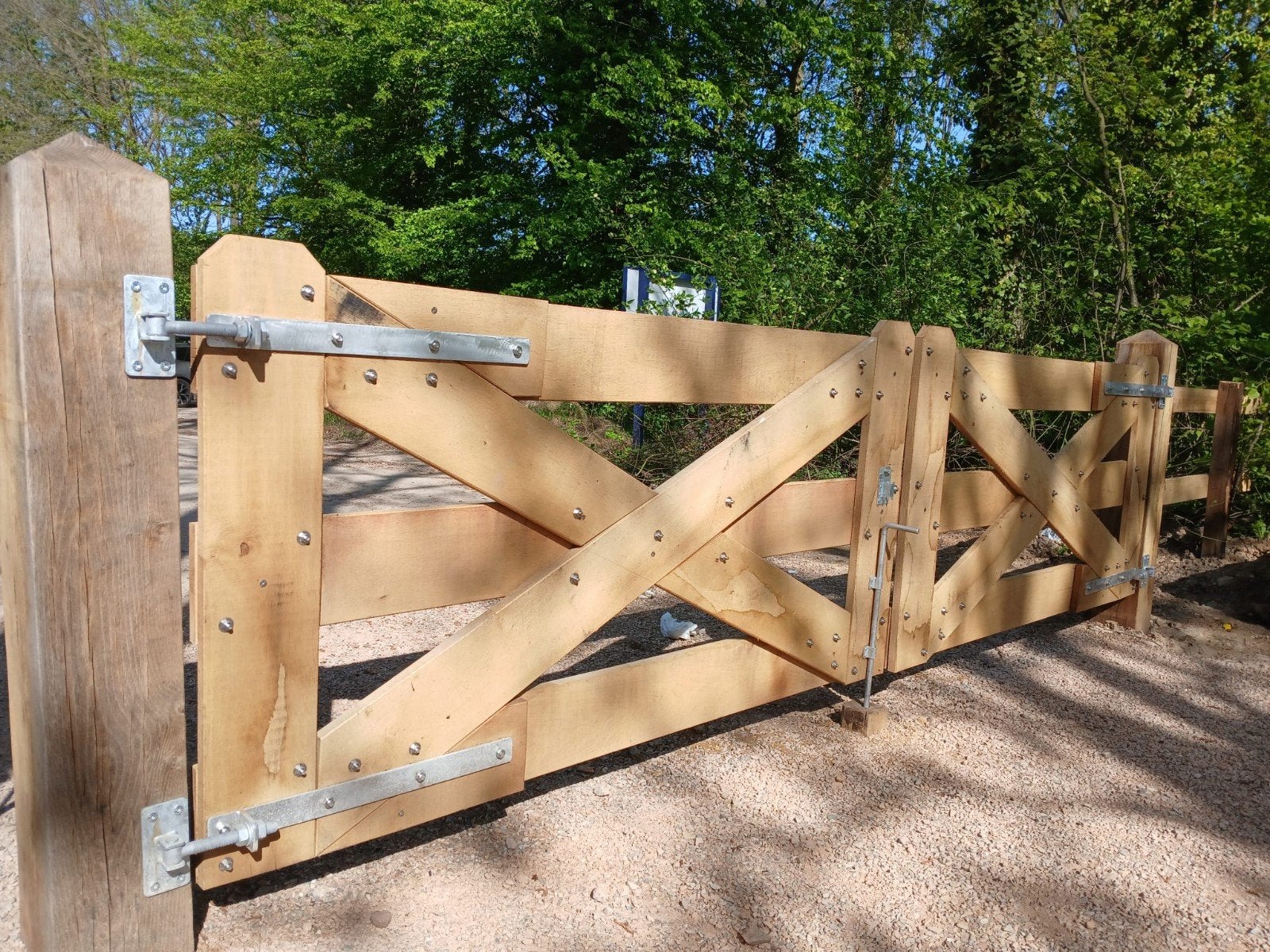 Eiken houten landhek, Ophalen of Verzenden, Nieuw, Hout, Tuinhek