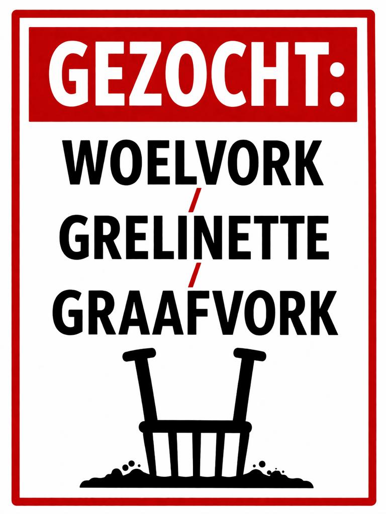 Gezocht: Woelvork / Grelinette / Graafvork, Tuin en Terras, Ophalen of Verzenden, Gebruikt, Vork
