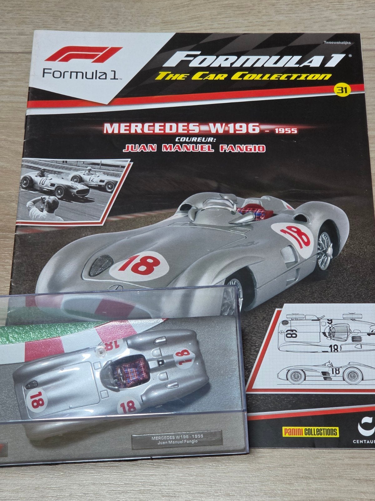 Formule 1 Car Collection Mercedes-W196 Juan Manuel Fangio, Ophalen of Verzenden, Nieuw, Overige merken